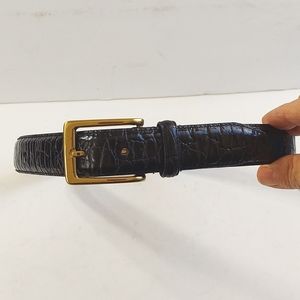 Italian Calfskin Embossed Leather Belt Dark Brown/Black 34-80 Good Condition